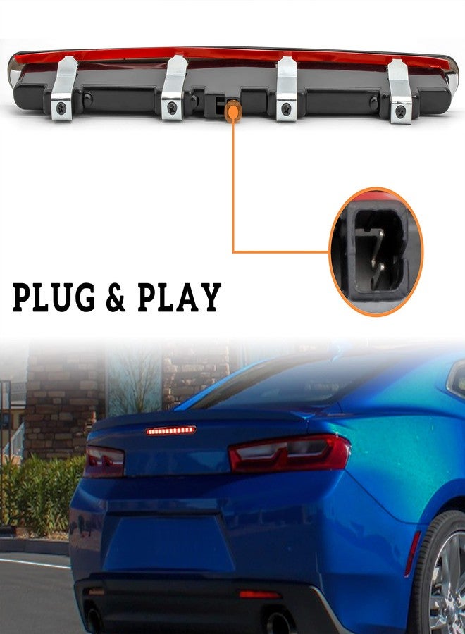 KEWISAUTO ضوء الفرامل الثالث LED لسيارة كامارو 16-20، ضوء التوقف العلوي المركزي الأسود المدخن من KEWISAUTO لسيارة كامارو الجيل السادس 2016-2020 (قطعة واحدة، بديل للرقم 84330249 84484034) - Image 5